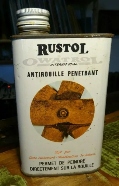 Ancien Bidon Métal / Additif peinture antirouille Rustol / Vintage Déco 80's