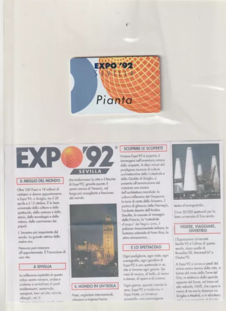 Expo 92 Sevilla Información y Plano de Expo Plegable a Formato Tarjeta (GM-347)