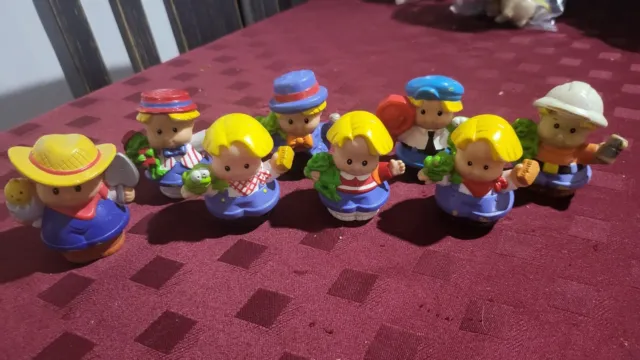 8 X Fisher Price Little People Figures Lot - Eddie With Frogs