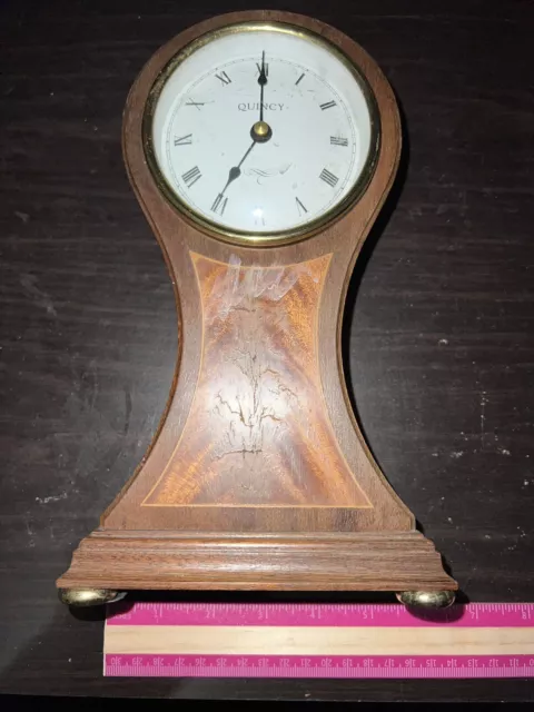 Genuine Solid Wood Quincy Desk Clock Junghans Quartz