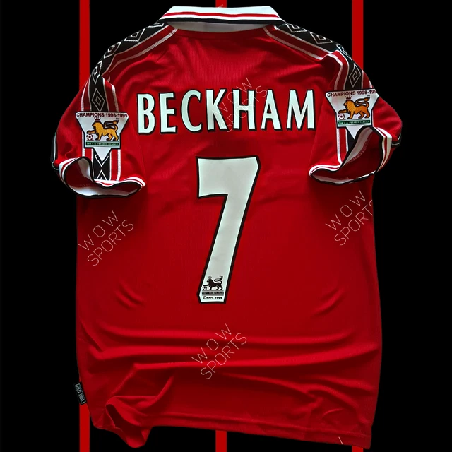 Manchester Beckham 1998/1999 7番 海外正規品 M 1998-00 Manchester United Home Shirt Beckham #7 - 6/10 - (XL)