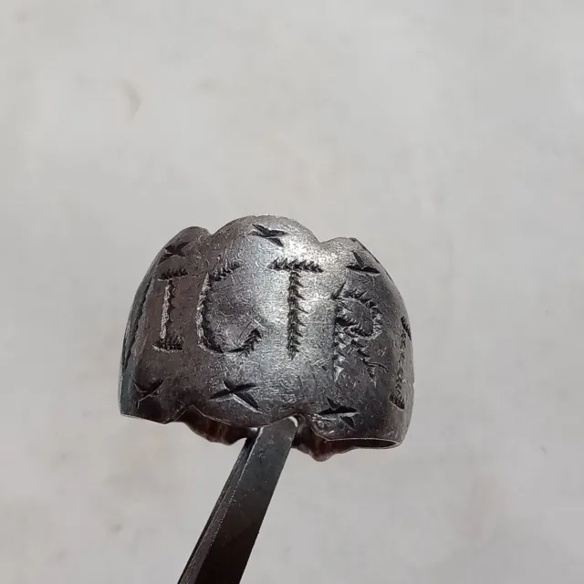 Ancient Scandinavian Viking Silver Cross Antique Artifact Ring 9Th- 11Th Century