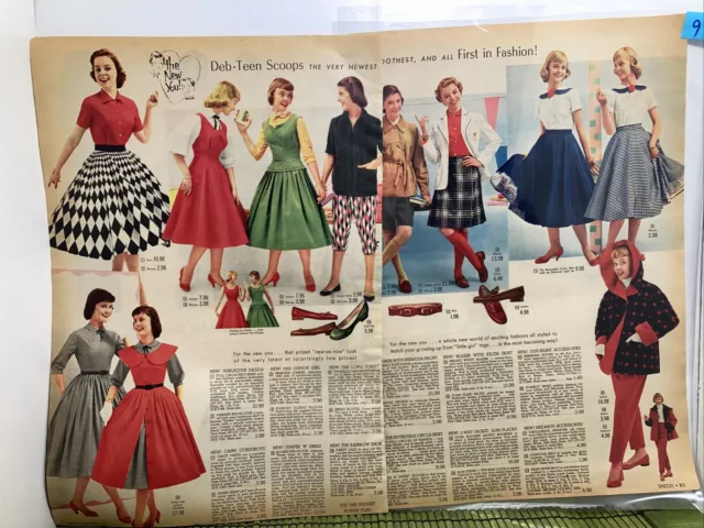 1955 Spiegel Catalog Print Ad Mid Century Modern 2 Pages Deb Teen Scoops Sets