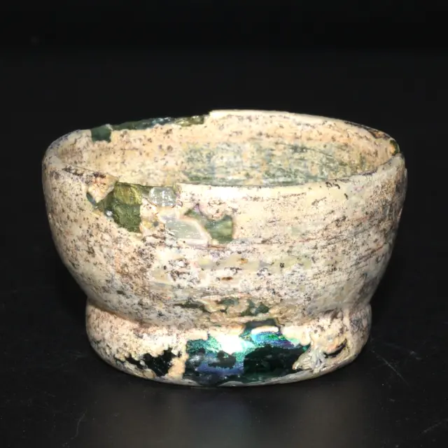 Intact Ancient Roman Glass Bowl with Rainbow Patina in Perfect condition