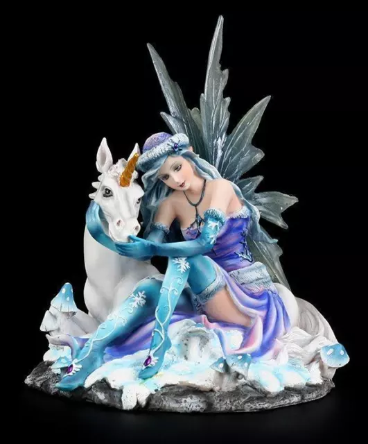 Elfen Figur - Mia mit Einhorn - Fee Statue Fantasy Deko