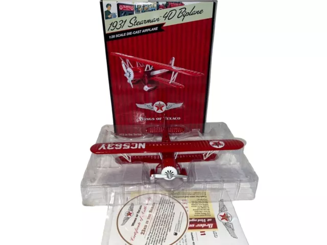 New 1931 Regular Edition  Stearman Biplane # 23 In The Series 1/38 Scale Boxed