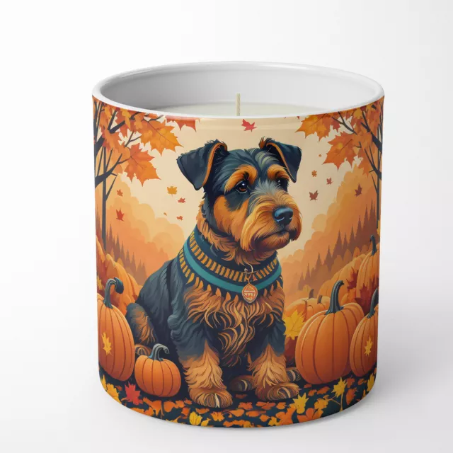 Airedale Terrier Fall Pumpkin Spice Scent 10 oz Decorative Soy Candle DAC1003CDL