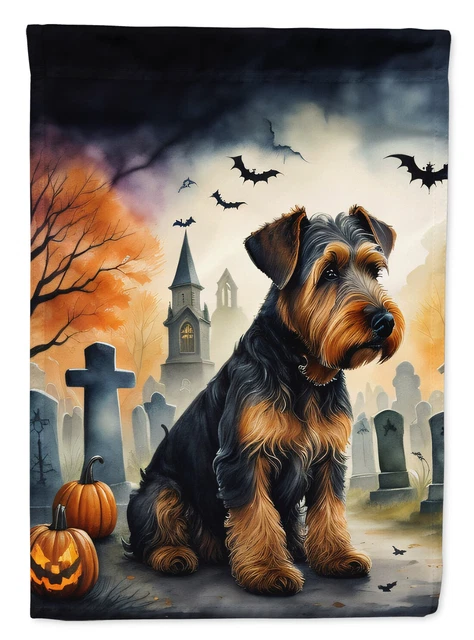 Airedale Terrier Spooky Halloween Flag Canvas House Size DAC2004CHF