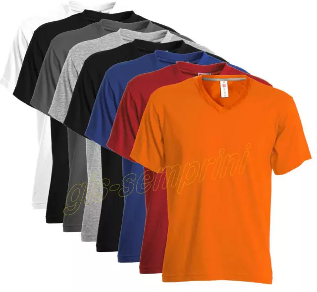 T-Shirt Manica Corta Collo V Maglia Cotone Uomo Payper V-Neck