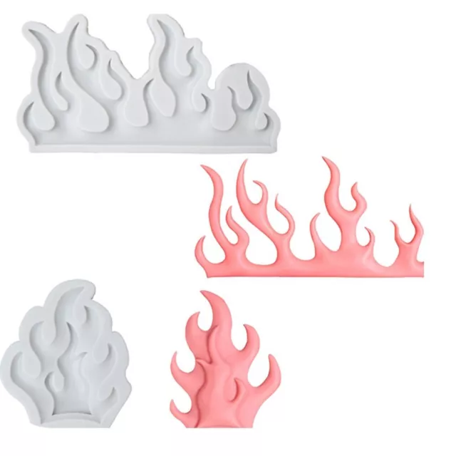 Innovative Flammensilikon Sugarcraft Form für Kuchen und Gelee rosa/hellgrau