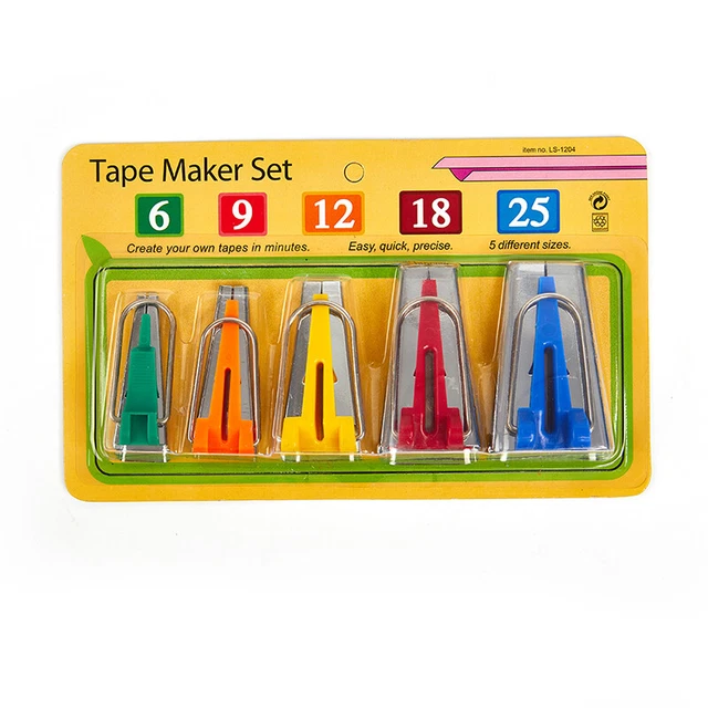 Bias Tape Maker Set 5 size 6mm 12mm 18mm 25mm bias tape maker Sewing Accessor'CA