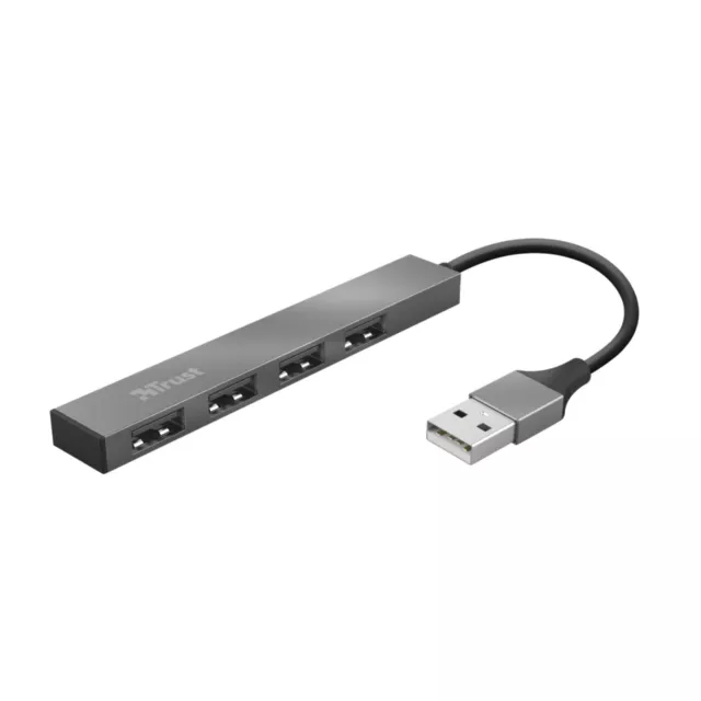 Trust Halyx 4 Port USB Mini Hub USB 2.0 480 Mbit/s Aluminium