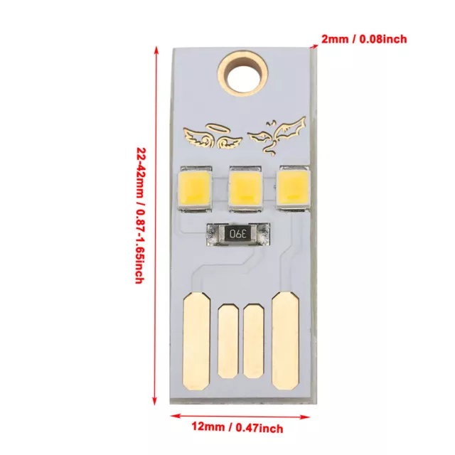 0.2W Portable Mini USB LED Light Lightweight Night Lamp Gold Substrate Pure UK