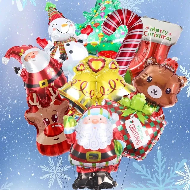 Merry Christmas Balloons Aluminum Foil Santa Claus Snowman Reindeer Elk