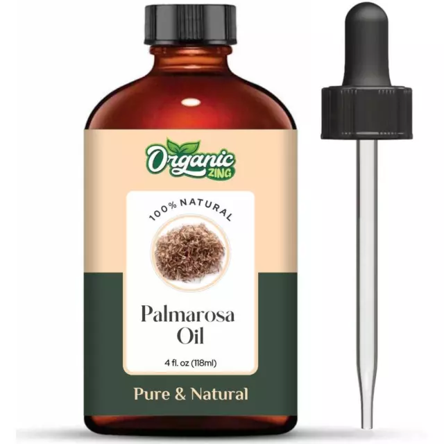 Organic Zing Palmarosa 100% Pure & Natural Essential Oil - {118ml/3.99 Fl Oz}