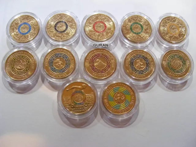 2020 & 2016 $2 Olympic Games 12 Coin Set All Uncirc Ex Ram Sets In Capsules!