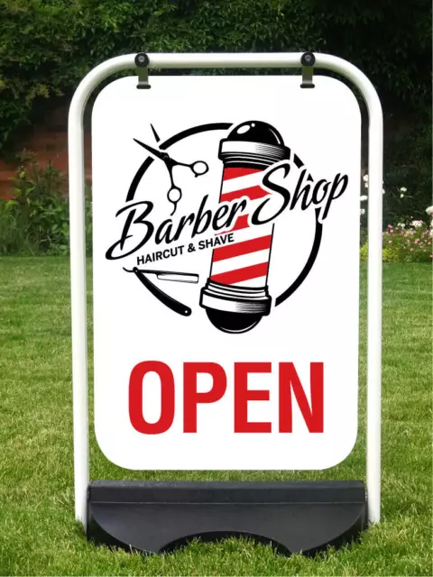 Barber Sign Hair Salon Sign Barbers Pole Shop Pavement Sign Haircut Sign Shave