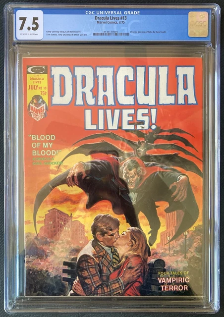 Dracula Lives #13 CGC 7.5 (Marvel 1975). Earl Norem transformation cover!