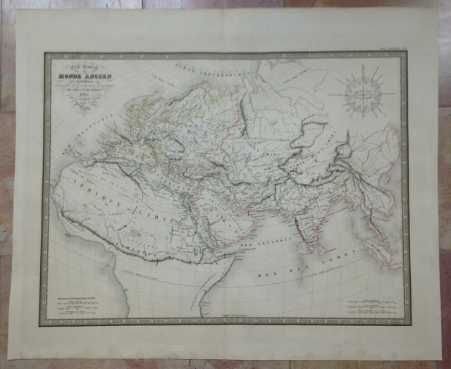 Ancient World 1837 Andriveau-Goujon Large Antique Map 19Th Century