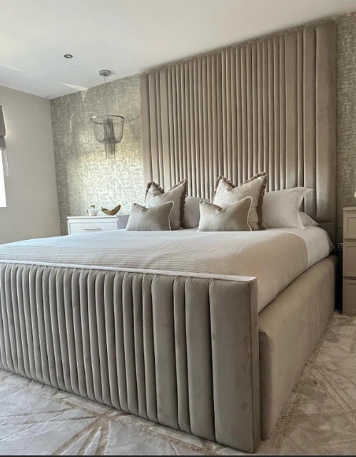 HIGH HEADBOARD JULIA Panel Design Ottoman Upholstered Bed £579.99 ...