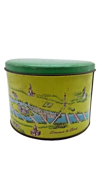 Ancienne Boîte Métallique Bonbon Coq Blanc – Paris, Design XXème, Années 70