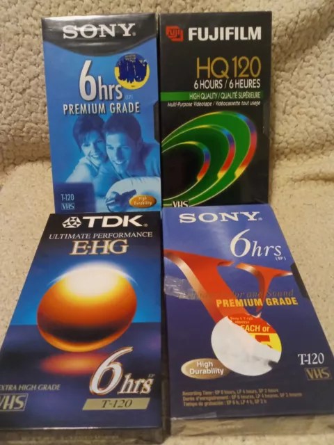 VHS Blank Tapes various brands Video Cassette / SEALED OLD STOCK Sony TDK Fuji