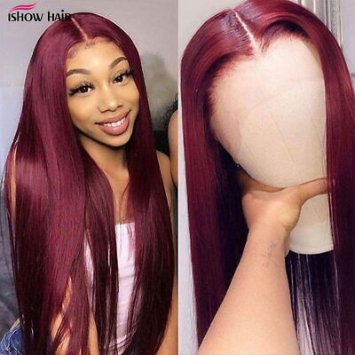 Burgundy Lace Front Human Hair Wig 99J 13x4 Lace Frontal Wig Pre Plucked Colored