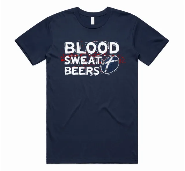 Scotland Blood Sweat & Beers T-shirt Tee Funny Rugby Supporters