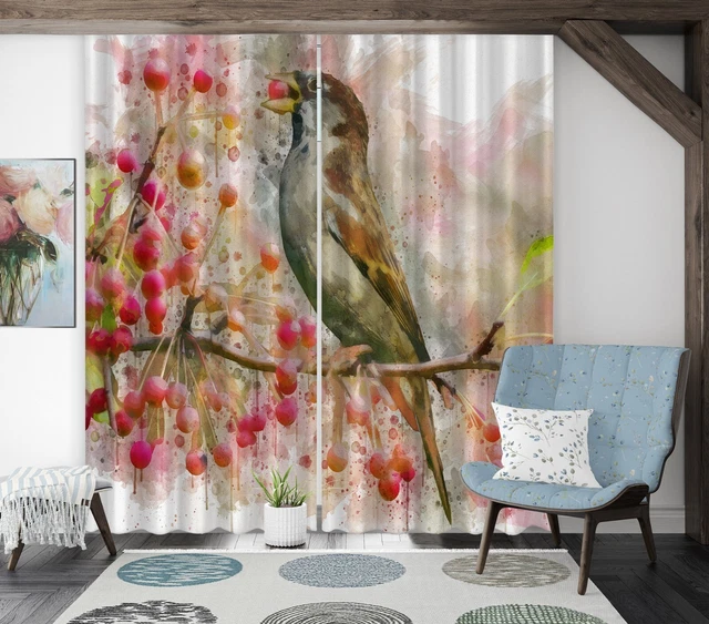 3D Bird Fruit ZHUA4442 Animal Photo Curtain Window Blockout Fabric Amy 2023