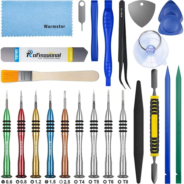 24 Pieces Opening Screwdrivers Set Tweezers Pry Tool Repair Kit for ...