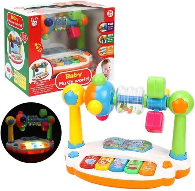 Musical Toy Light Sound Educational Developmental Piano Tambourine Baby Gift UK