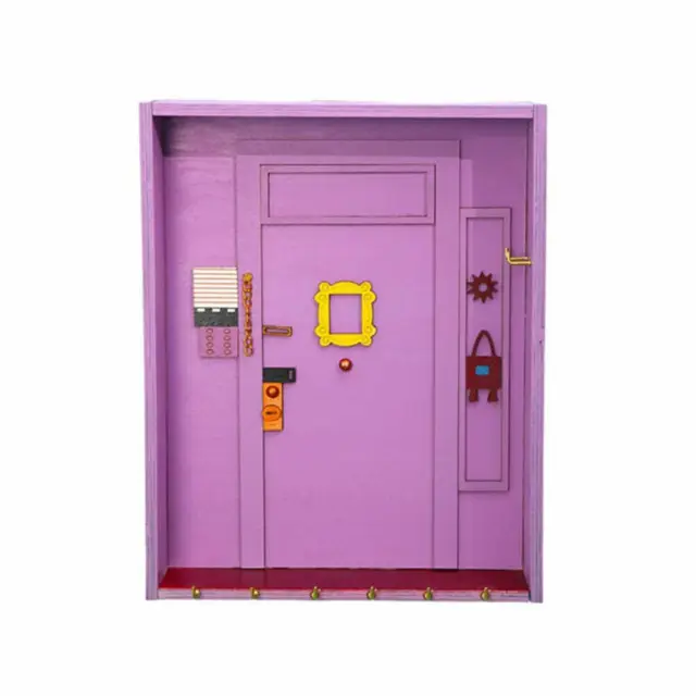 Wall Decor Hanger Entryway Shelf Box Wooden Purple Door Key Holder Hooks