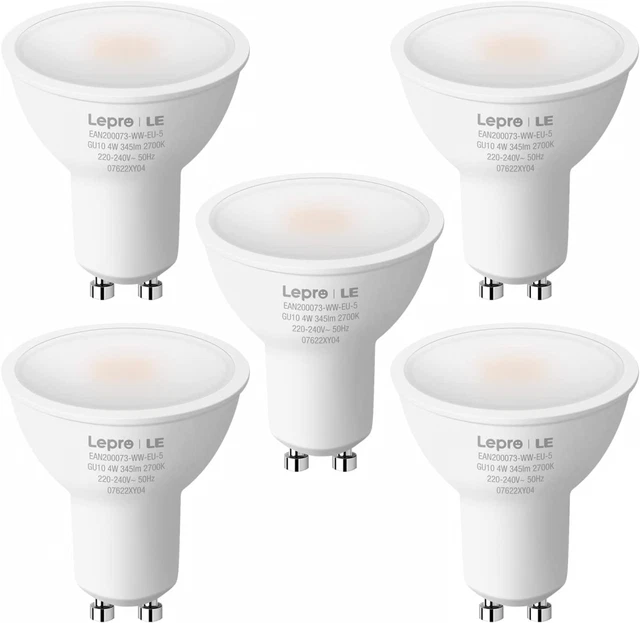 Lepro GU10 LED Bulbs, Warm White 2700K Light 4W 345lm Energy...