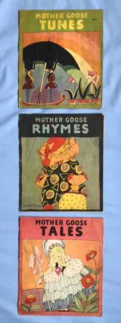 Antique Children’s Linen Books  Mother Goose Tunes, Rhymes,Tales 1929 Fairytales