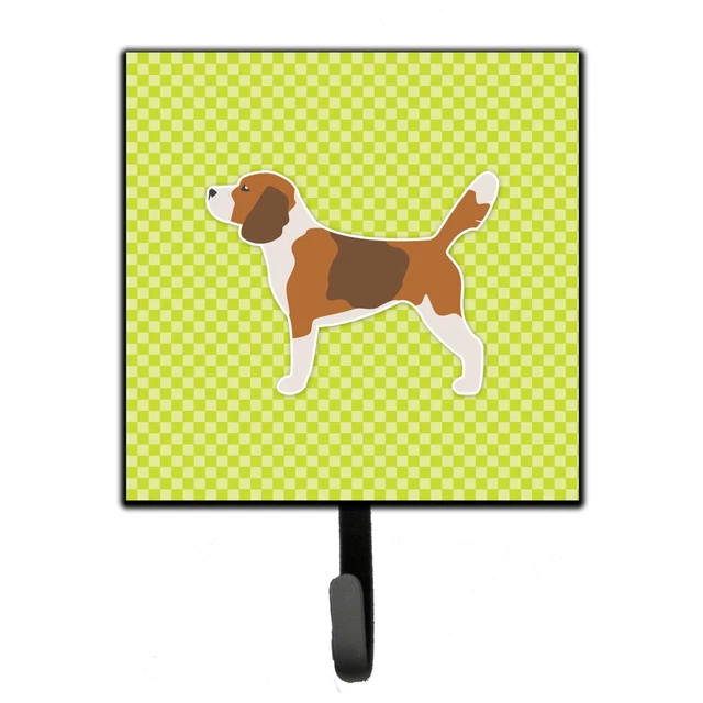 "Caroline's Treasures Beagle Checkerboard Green Leash or Key Holder BB3810SH4...