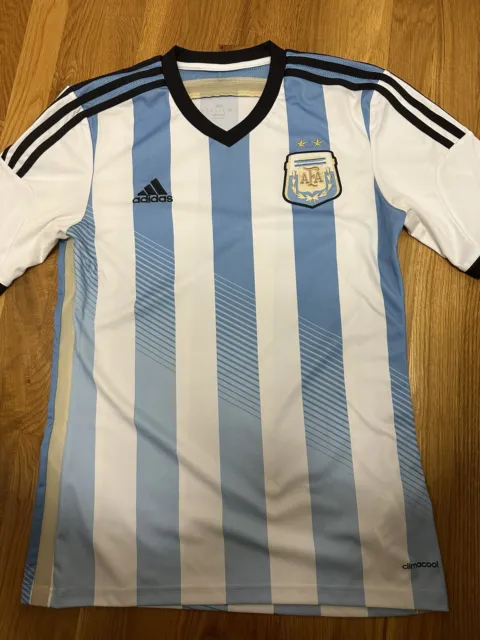 ADIDAS ARGENTINA 2014 HOME NATIONAL TEAM FOOTBALL SHIRT SOCCER JERSEY sz Small