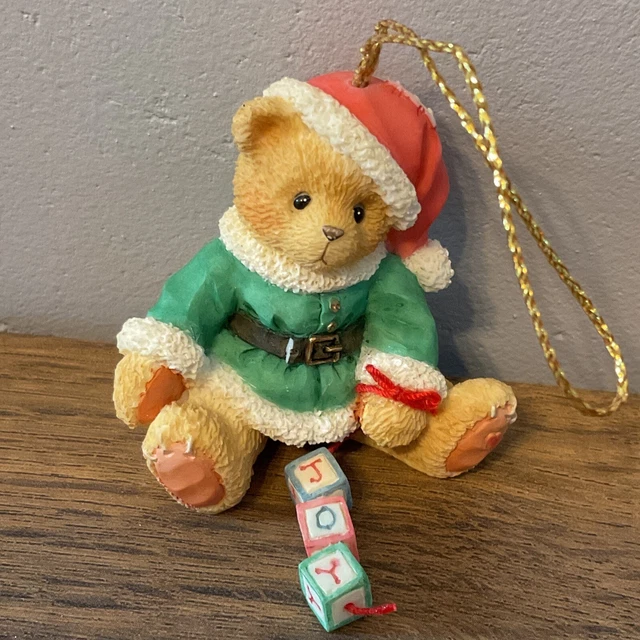 Cherished Teddies Christmas “Santa With Joy Blocks” Hanging Ornament