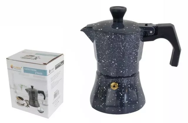 Cafetière Moka Café Expresso Effet Pierre Mesure 2 Tasses Dfh