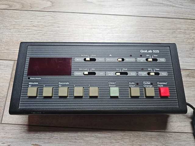 Temporizador de impresión de cuarto oscuro vintage Gralab 525 600/1200 vatios - probado y funcionando