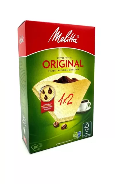 Melitta Filtertüten Kaffee 1x2 - 80 Stück naturbraun, 9er Pack (9 x 80 Stück)