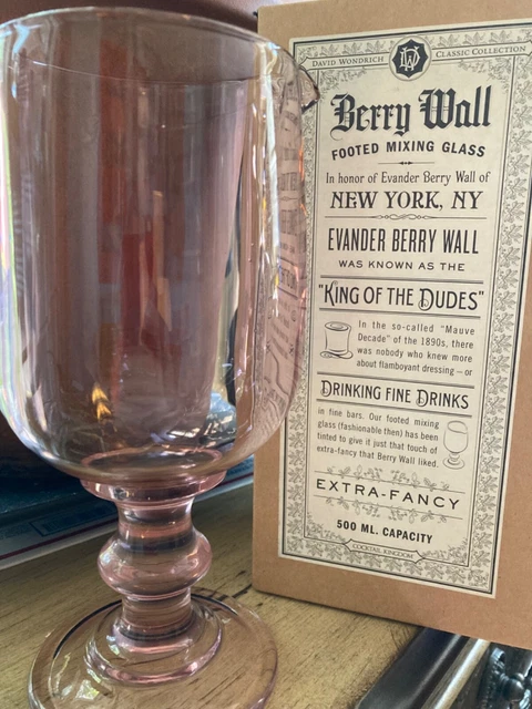 Berry Wall Footed Mixing Glass-Rose Tinted Crystal- David Wondrich Classic Coll.