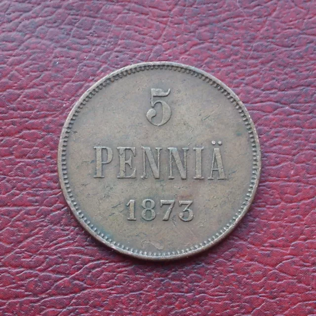 Finland 1873 copper 5 pennia 2