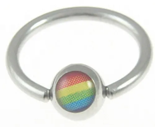 Pride Shack -Rainbow Captive Bead Ring - Gay Lesbian Eyebrow Nipple Belly & Body