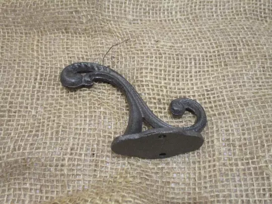 Cast Iron Rustic Victorian Style Coat Hooks Hook Rack Hall Tree Vintage Look 6