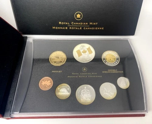 2005 Royal Canadian Mint 40th Anniversary Gold Plated Flag Proof Set
