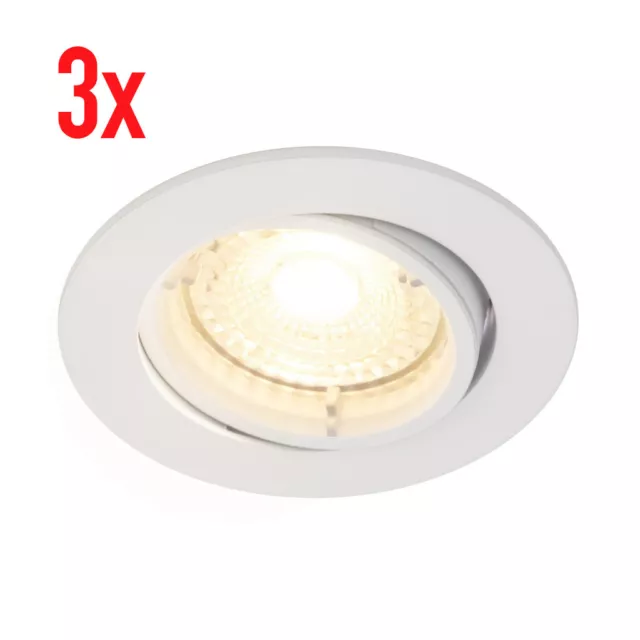 3 faretti da incasso LED soffitto spot girevole rotondo GU10 5 W bianco dimmerabile spot