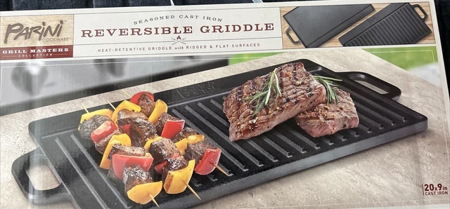 Heavy Large Parini  Reversible Griddle w/ Ridged Flat Surfaces - 20.9" CAST IRON