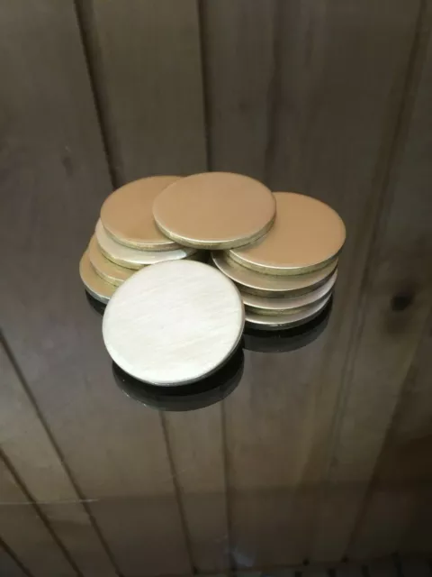 Brass Disk Circle Blanks 1-1/2" Diameter 1/8'' Thick 10 Pieces Disc Discs Disks