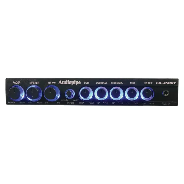 Audiopipe 4 Band Wireless Streaming Graphic Band Equalizer w/Bluetooth EQ-450BT