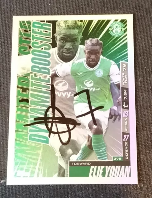 Topps Match Attax SPFL 2023-24 Dynamite Booster  signed Elie Youan Hibernian F C